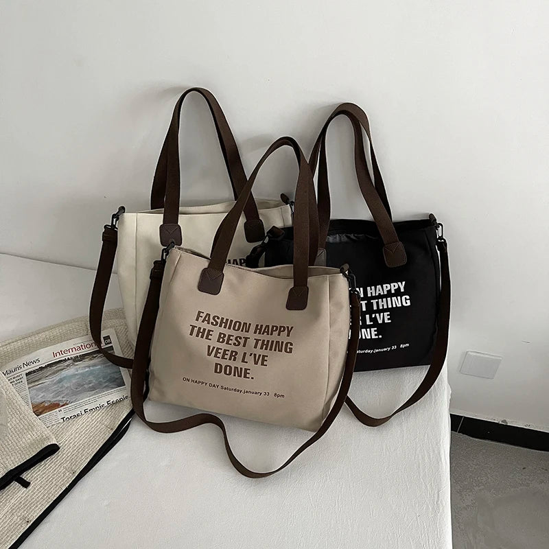 Nylon Shopping Shoulder Bag Large Capacity Handbag Tote For Girls