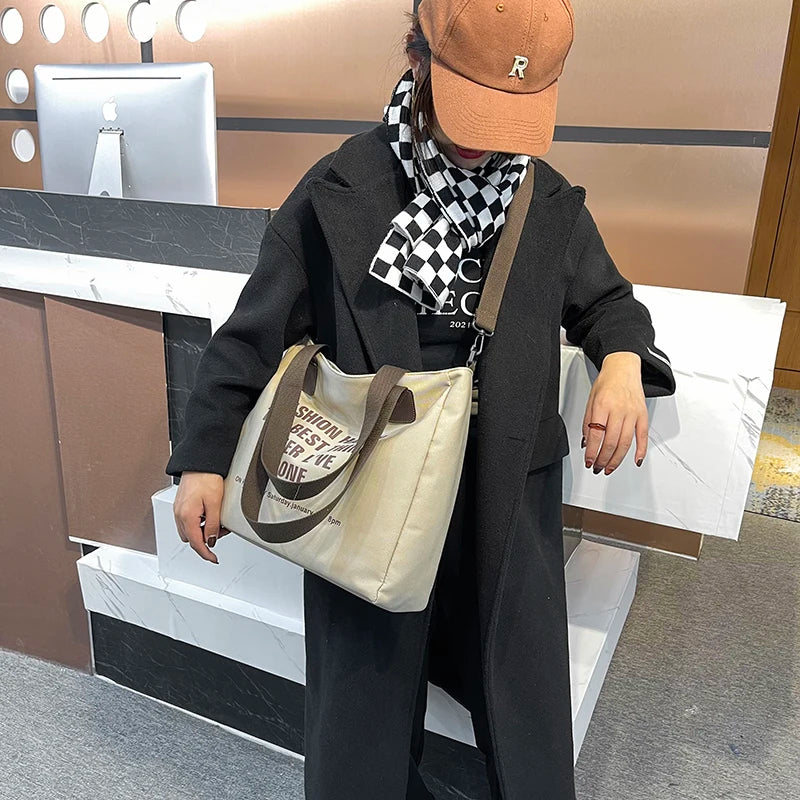 Nylon Shopping Shoulder Bag Large Capacity Handbag Tote For Girls
