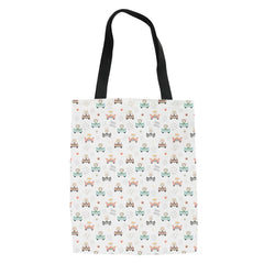 Fox Print Shoulder Canvas Bag for Women Travel Storage Pouch Daily Use