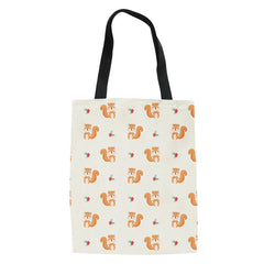 Fox Print Shoulder Canvas Bag for Women Travel Storage Pouch Daily Use