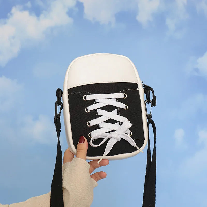 Women's Canvas Messenger Bag Funny Sneaker Shape Shoulder Bag