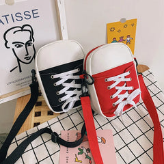 Women's Canvas Messenger Bag Funny Sneaker Shape Shoulder Bag