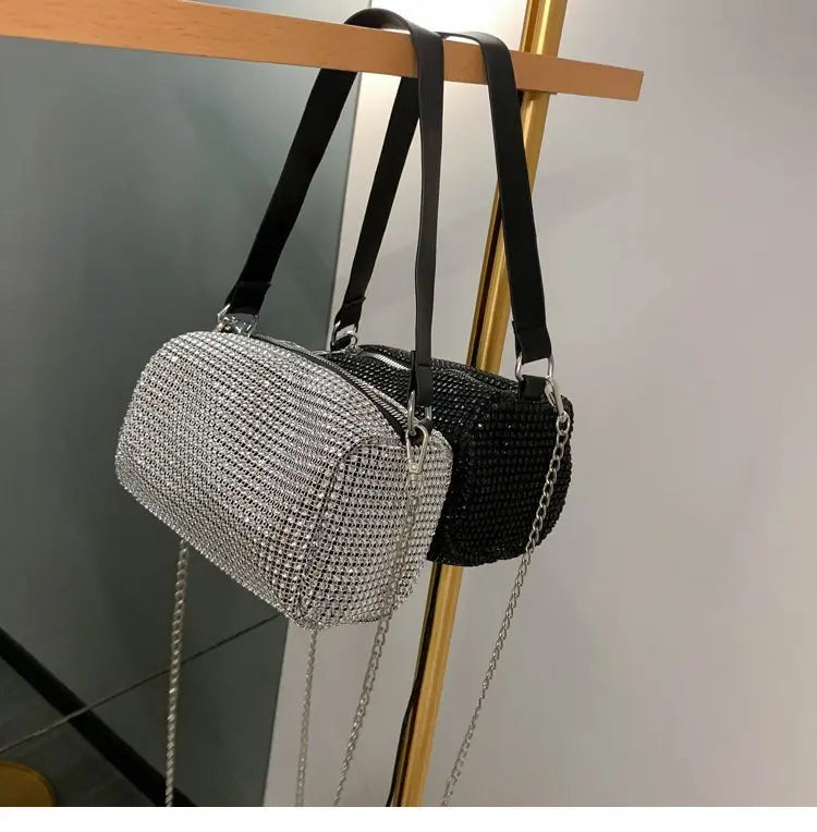 Women's Shoulder Armpit Handbag Chain Strip Cylinder Messenger Bag