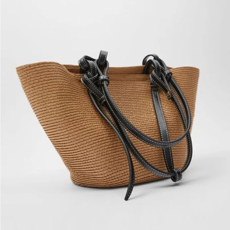 Women's Straw Shoulder Bag Shopper Knitting Beach Summer Handbags