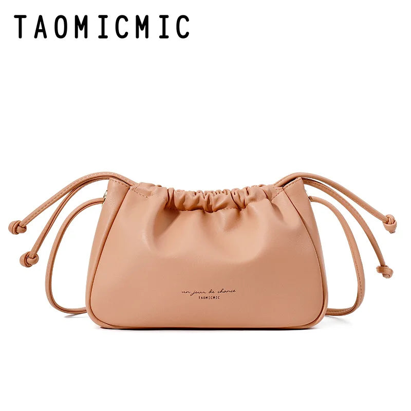Solid Ins Ladies Messenger Bag Armpit Pleated Cloud Handbag