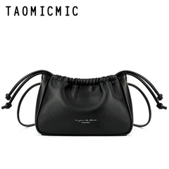 Solid Ins Ladies Messenger Bag Armpit Pleated Cloud Handbag