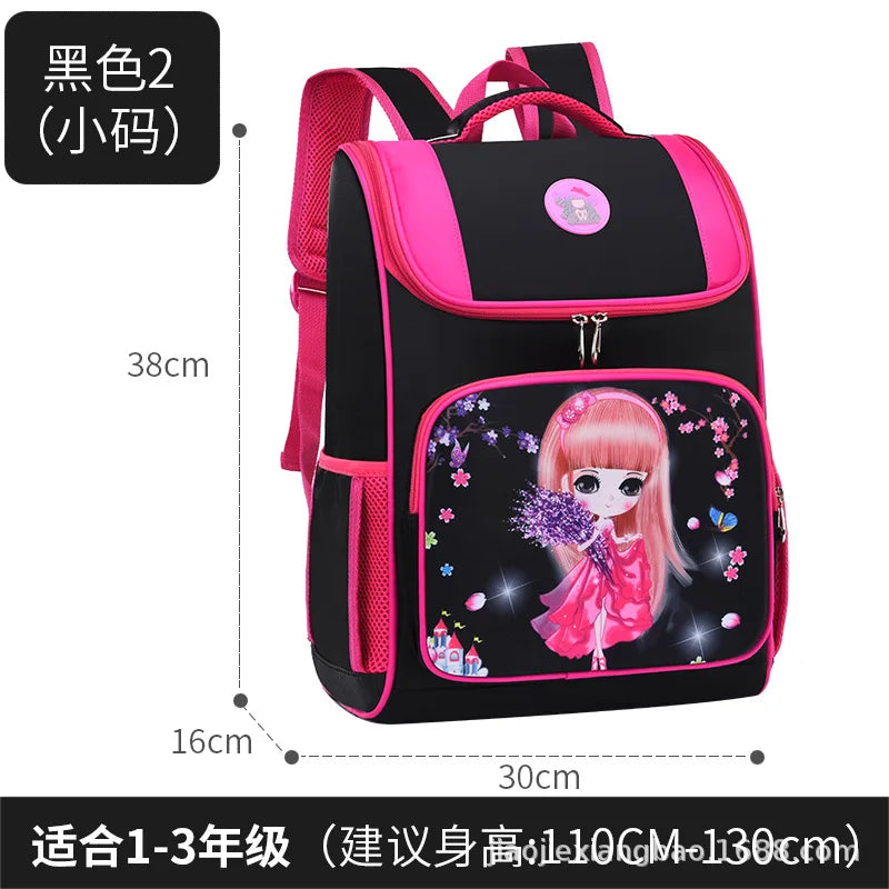 Princess Cartoon Kids Backpack Girls School Bags Orthopedic Schoolbag