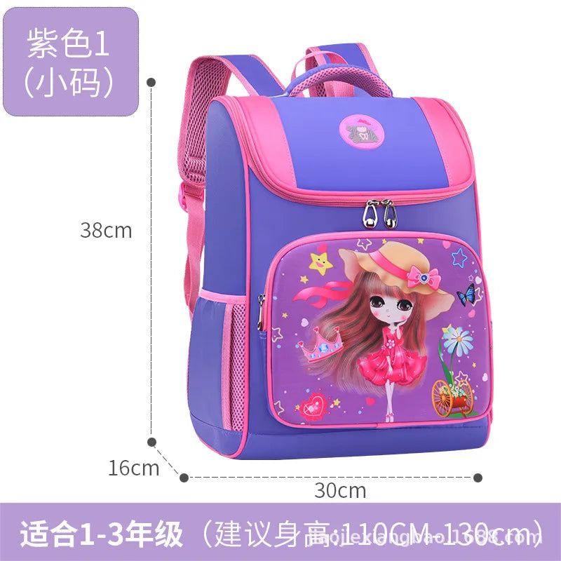 Princess Cartoon Kids Backpack Girls School Bags Orthopedic Schoolbag