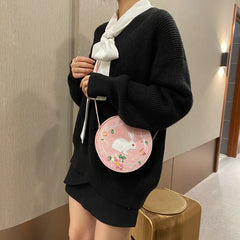 Chinese Style Ribbit Floral Embroidery Cross-Body Pack Women