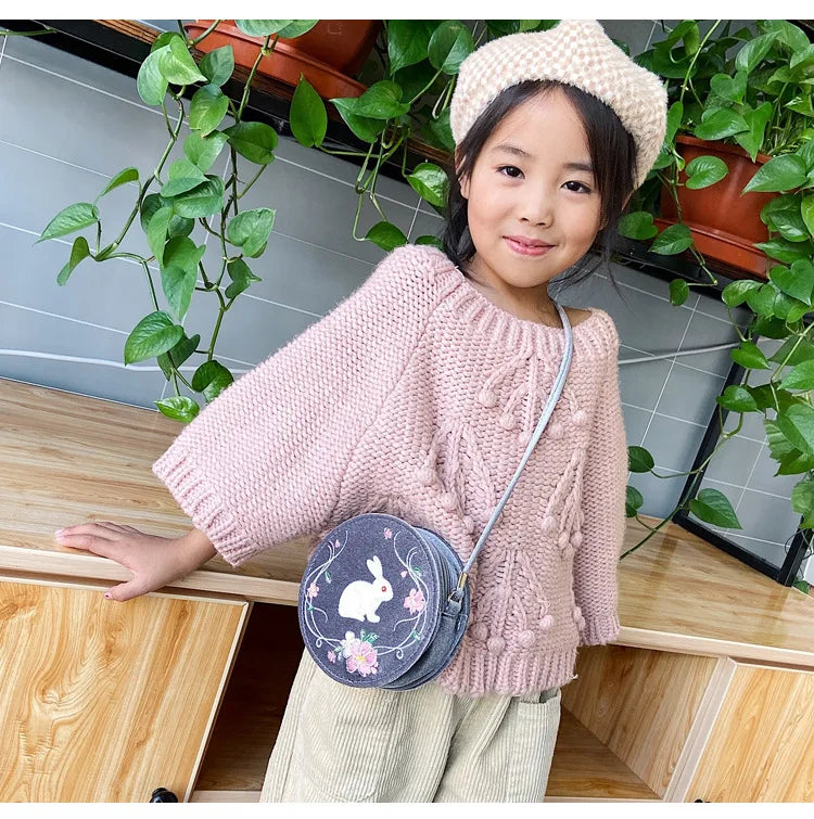 Chinese Style Ribbit Floral Embroidery Cross-Body Pack Women