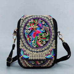 Chinese National Style Women Fanny Shoulder Bag Embroidery Boho Hippie Tassel