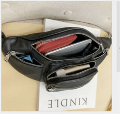 Stylish PU Waist Bag Chain Fanny Pack Travel Belt Purse Shoulder Bags Tote