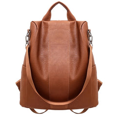 Retro Small PU Leather Backpack for Teenage Girls