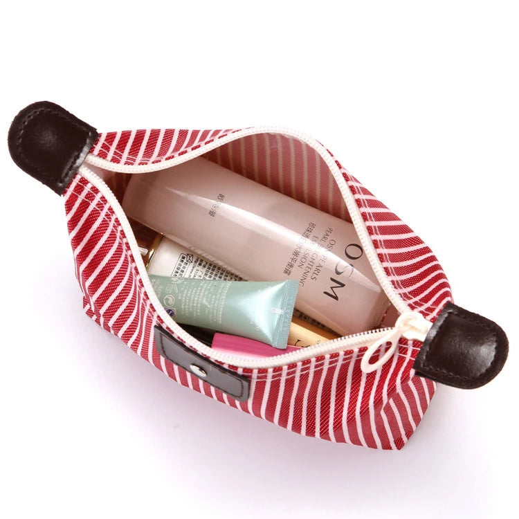 Striped Cosmetic Storage Box Travel Ladies Waterproof Storage Bag