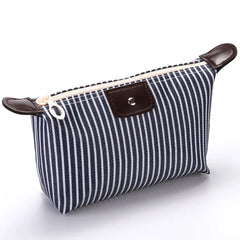 Striped Cosmetic Storage Box Travel Ladies Waterproof Storage Bag