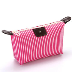 Striped Cosmetic Storage Box Travel Ladies Waterproof Storage Bag