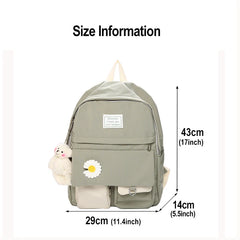 Preppy Women Backpack Waterproof Nylon Candy Colors Backpacks