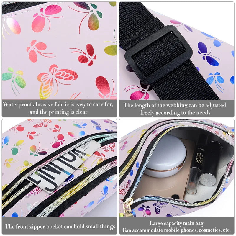 Colorful Waist Bag Women Fanny Pack Travel Kids Bum Bag Mobile Phone Pouch