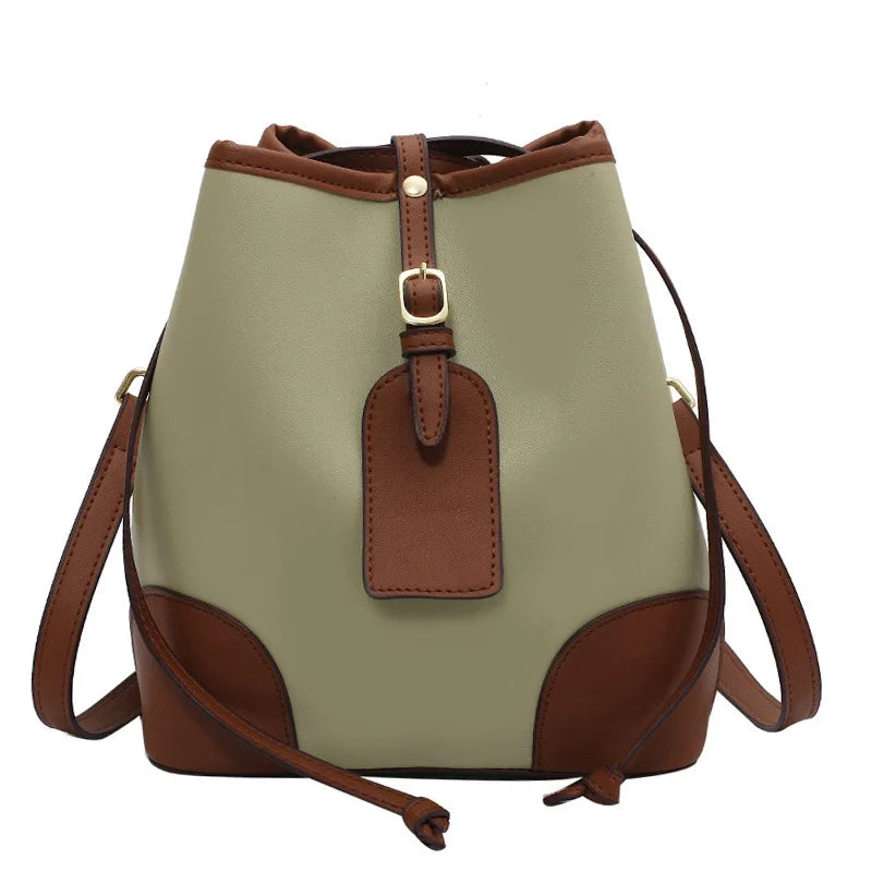 Soft PU Bucket Bag Shoulder Handbag
