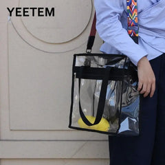 Pvc Women Shoulder Bag Transparent Solid Slung Shoulder Bag
