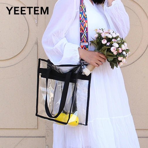 Pvc Women Shoulder Bag Transparent Solid Slung Shoulder Bag