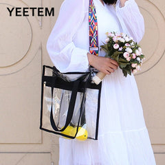 Pvc Women Shoulder Bag Transparent Solid Slung Shoulder Bag