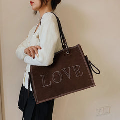 Retro Frosting Handbags for Women Tote Big Bags Casual Large Capacity Shoulder P