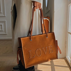 Retro Frosting Handbags for Women Tote Big Bags Casual Large Capacity Shoulder P