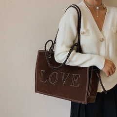 Retro Frosting Handbags for Women Tote Big Bags Casual Large Capacity Shoulder P