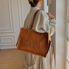 Retro Frosting Handbags for Women Tote Big Bags Casual Large Capacity Shoulder P