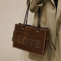 Retro Frosting Handbags for Women Tote Big Bags Casual Large Capacity Shoulder P