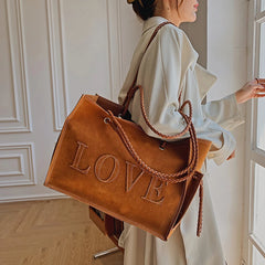Retro Frosting Handbags for Women Tote Big Bags Casual Large Capacity Shoulder P