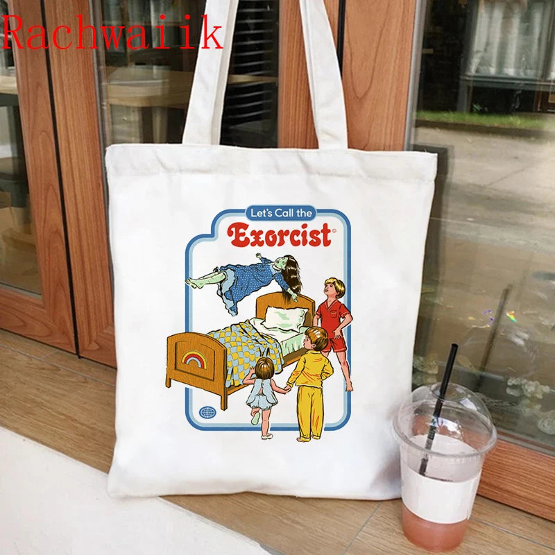 Satan Shopping Bag Graphic Tote Harajuku Shopper Bag Women