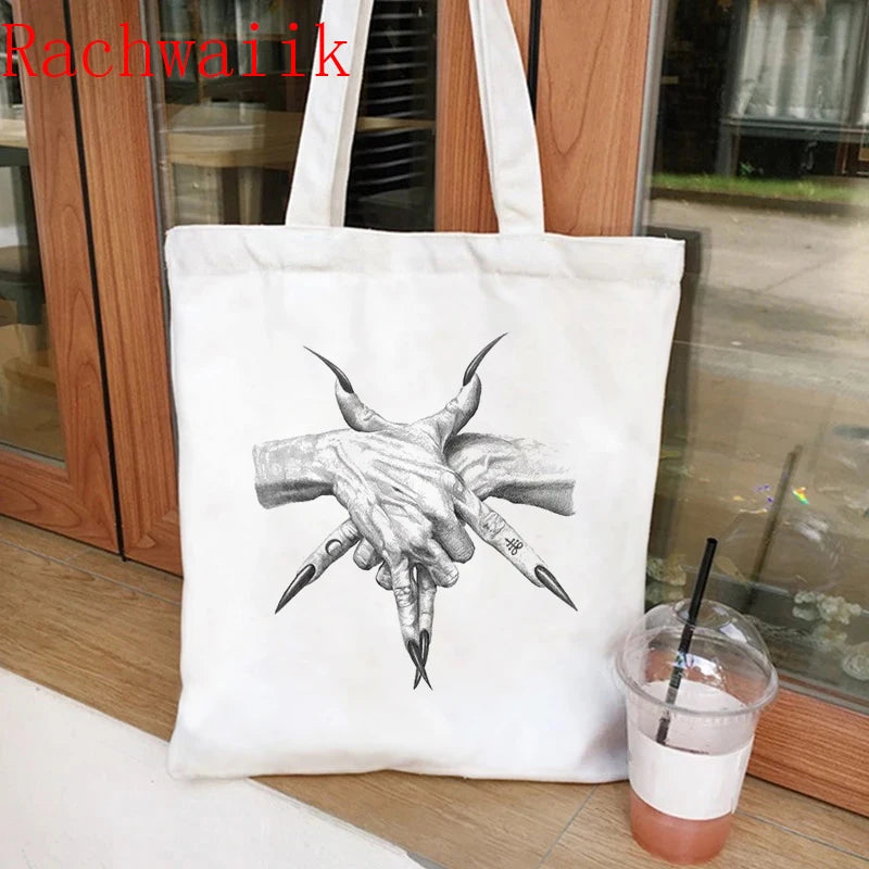 Satan Shopping Bag Graphic Tote Harajuku Shopper Bag Women