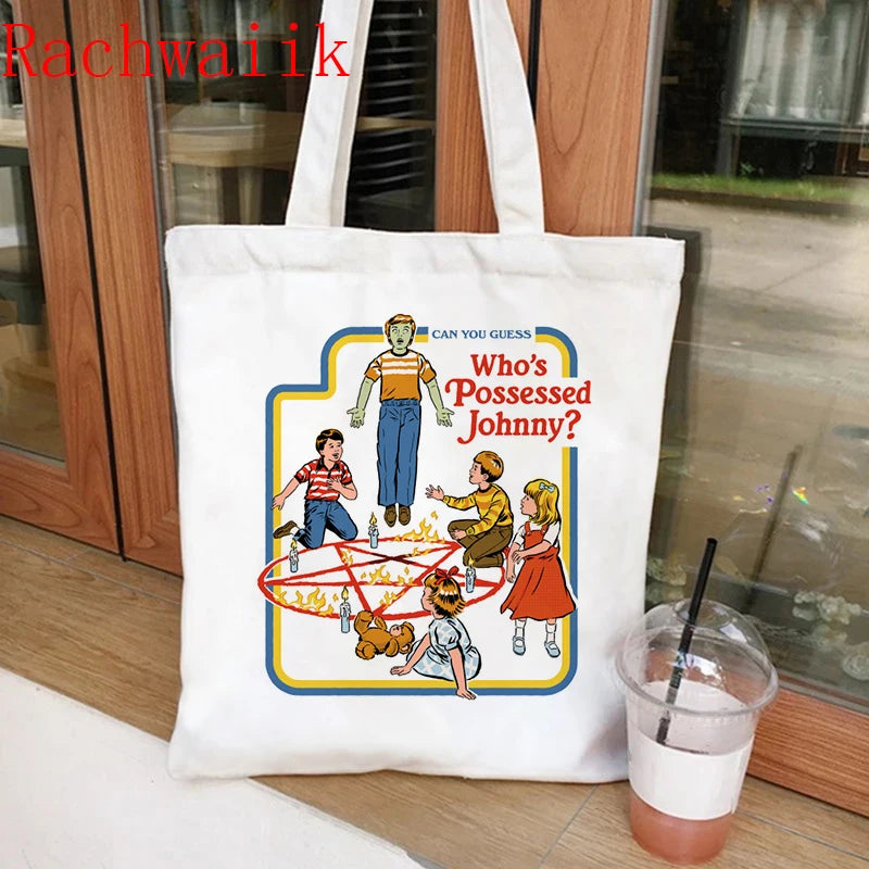 Satan Shopping Bag Graphic Tote Harajuku Shopper Bag Women