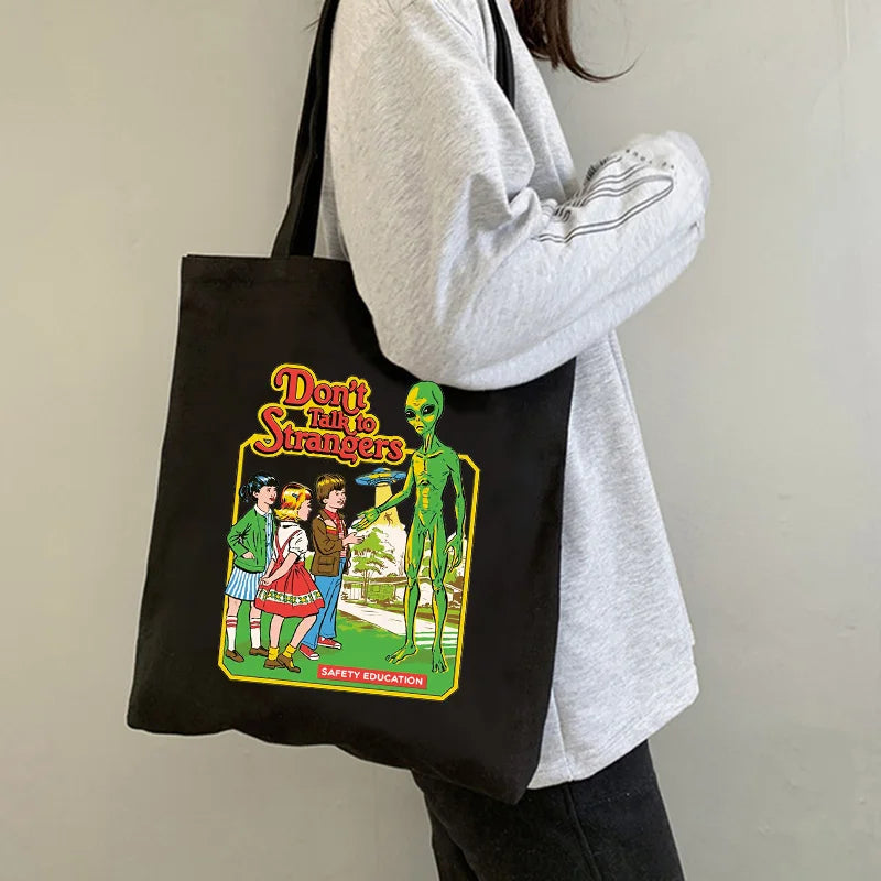 Satan Shopping Bag Graphic Tote Harajuku Shopper Bag Women
