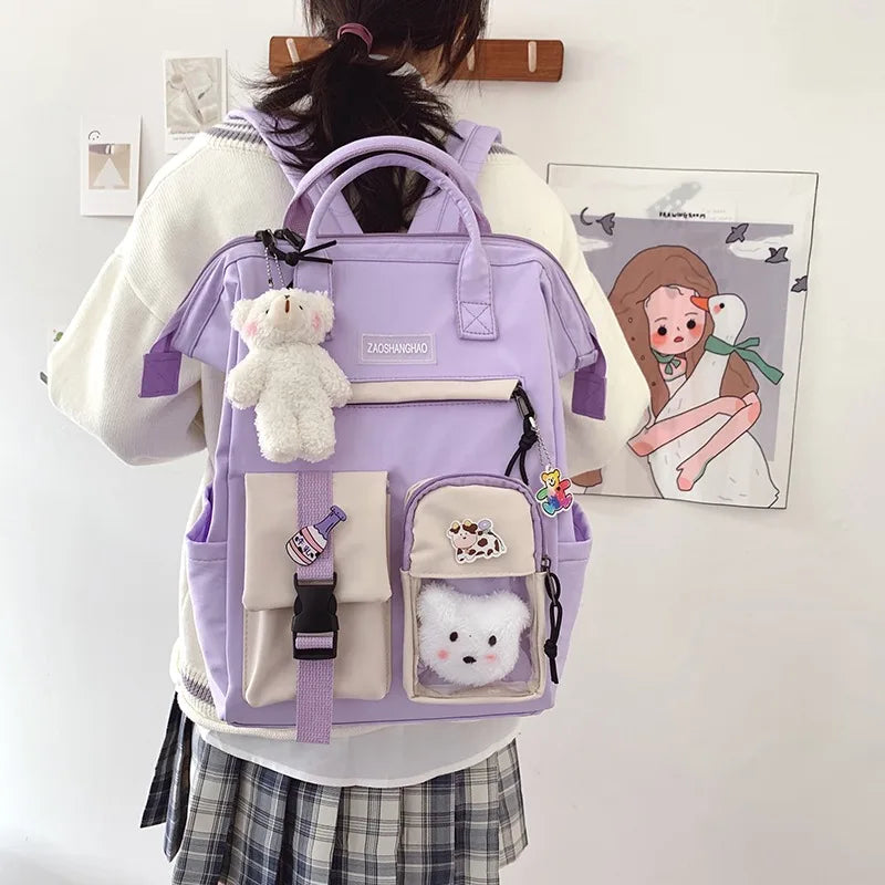 Multifunctional School Bag Backpack for Women Teenage Girl
