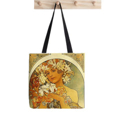 Mucha Printed Tote Bag Women Harajuku Shopper Funny Handbag