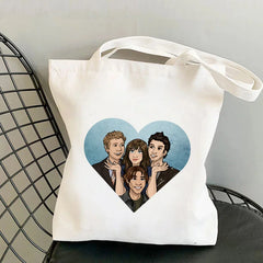 Luke's Printed Tote Bag Harajuku Shopper Handbag Canvas Shoulder Bag