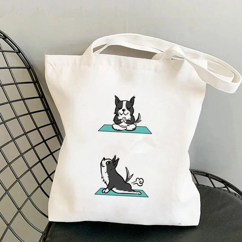 Border Collie Printed Tote Bag Harajuku Shopper Handbag
