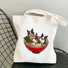 Border Collie Printed Tote Bag Harajuku Shopper Handbag