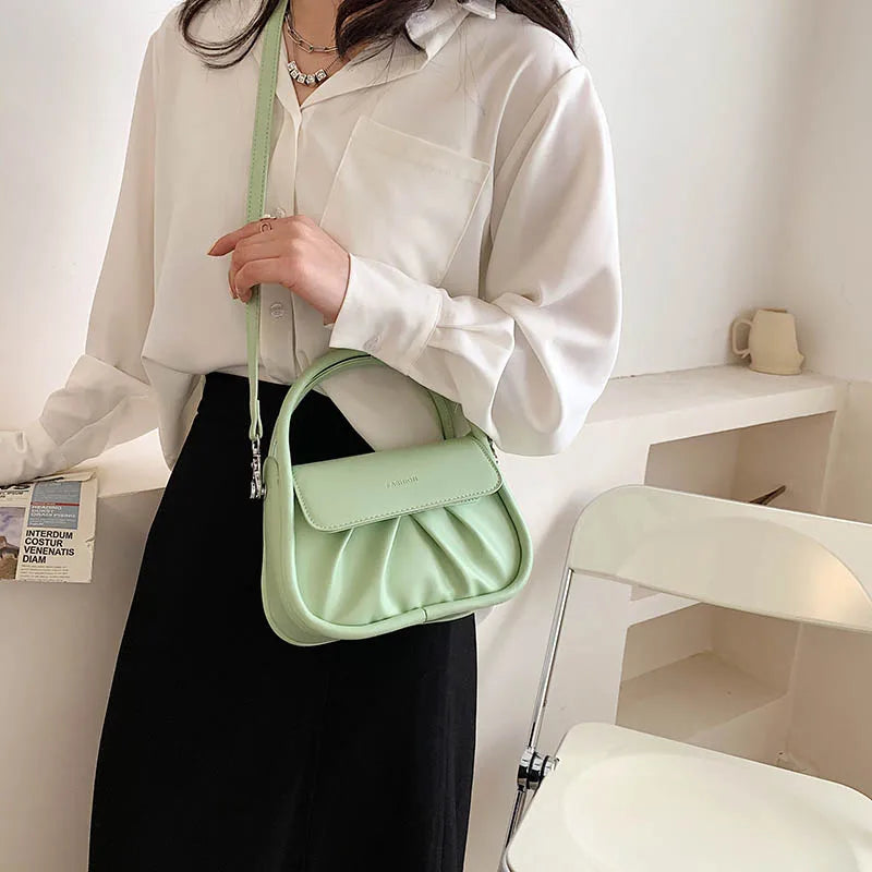 Leather Dumpling Pack Crossbody Bag Chain Handle Tote