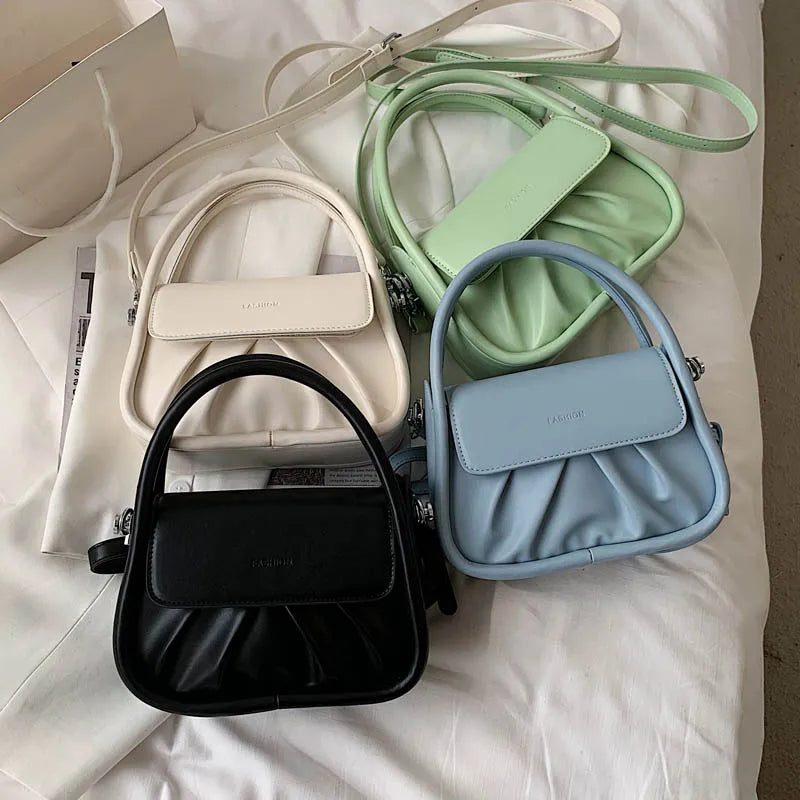 Leather Dumpling Pack Crossbody Bag Chain Handle Tote