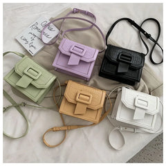 Spring Colorful Small Square Flap Crossbody Handbag