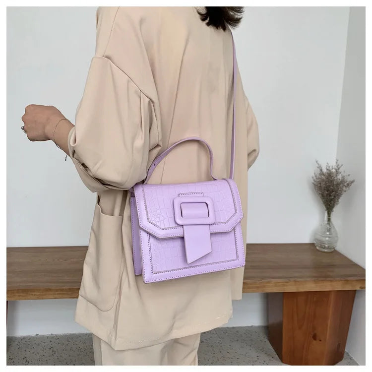 Spring Colorful Small Square Flap Crossbody Handbag