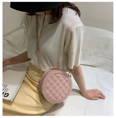 Spring Retro Messenger Bag Women PU Small Round Bag Women