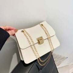Spring Chain Style Crossbody Bag for Women PU Leather Small Square Bag