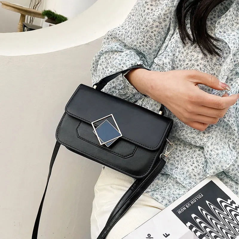 Spring Soft Leather Crossbody Bag Square Small Purse