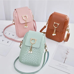 Woven Pearl Tassel Shoulder Bag for Women with Cover Style