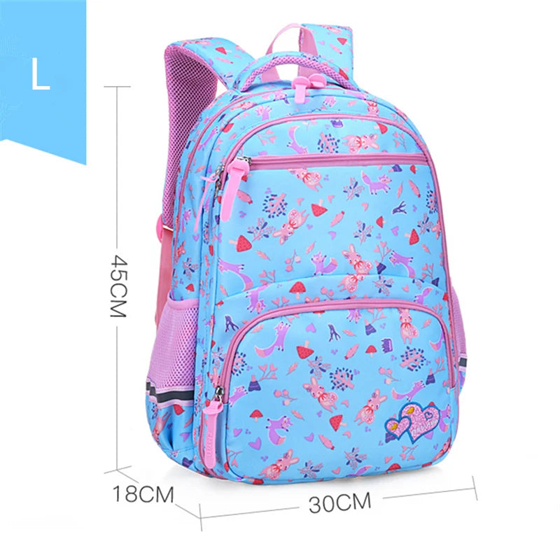 Flower Cartoon School Bags for Girls Orthopedics Backpack
